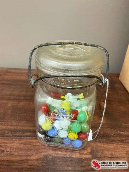 Glass Jar with Marbles