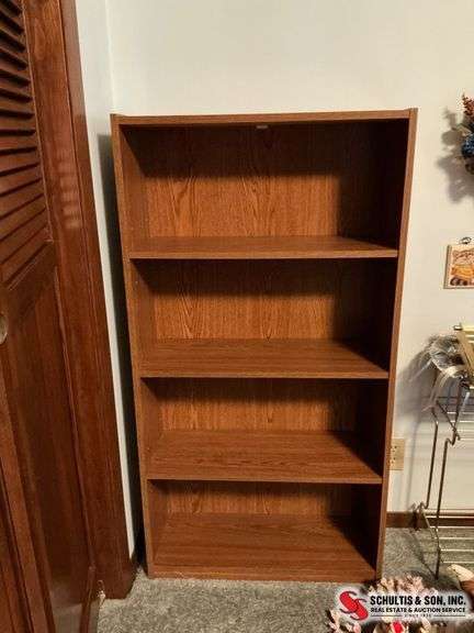 Four-Shelf Wood Bookcase