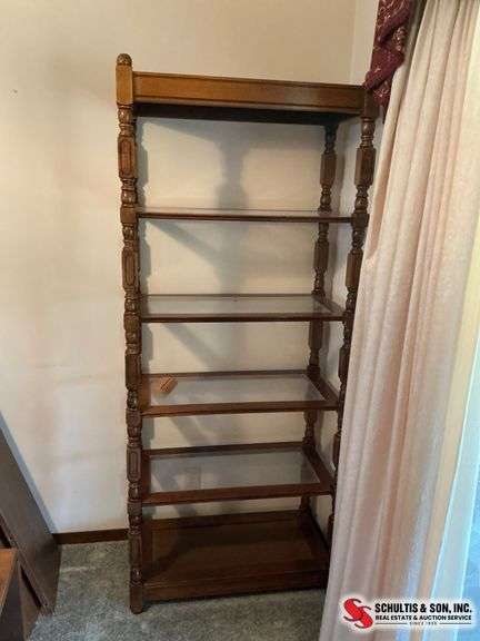 Wood and Glass Etagere