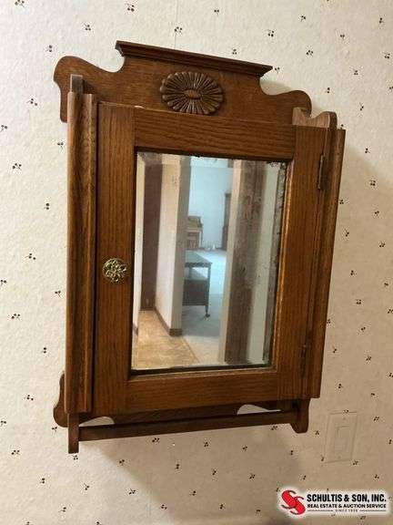 Wall-Mounted Oak Cabinet