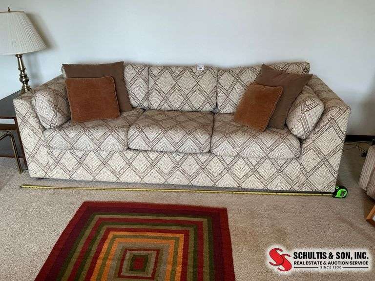 Upholstered Sofa with Pillows