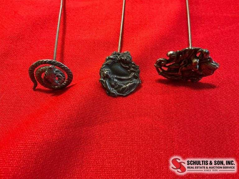 Three Metal Hatpins