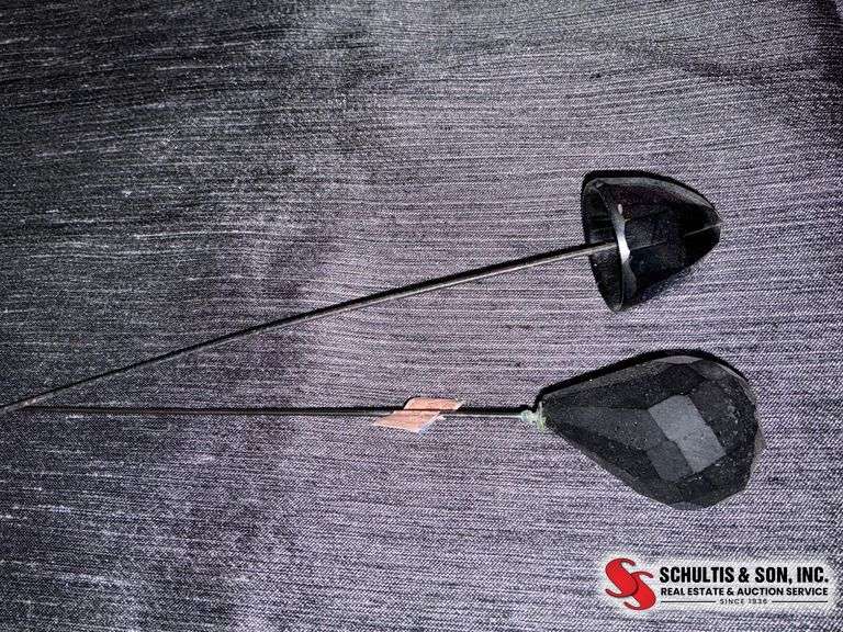 Faceted Black Hatpins