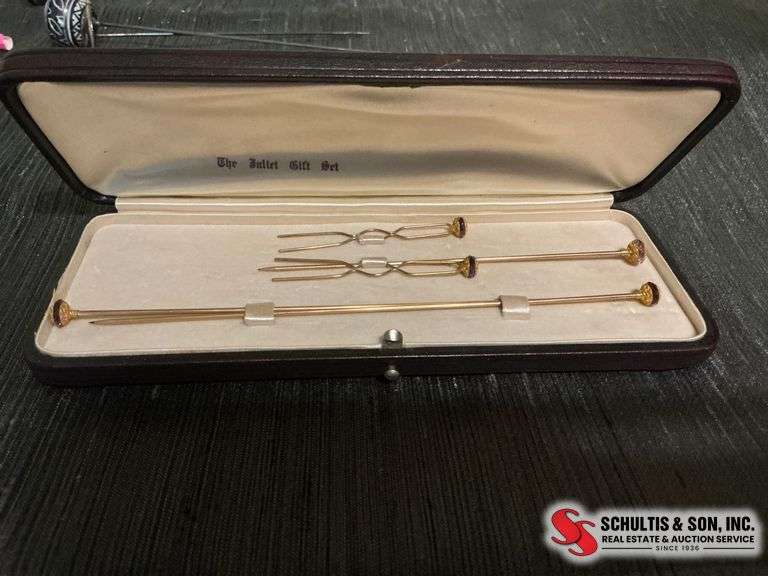 Gold Tipped Hatpin Set