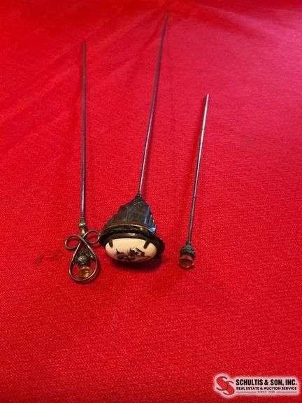 Three Metal Hatpins