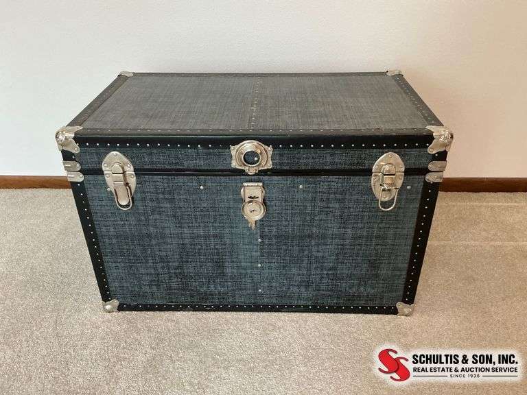 Metal-Trimmed Storage Trunk