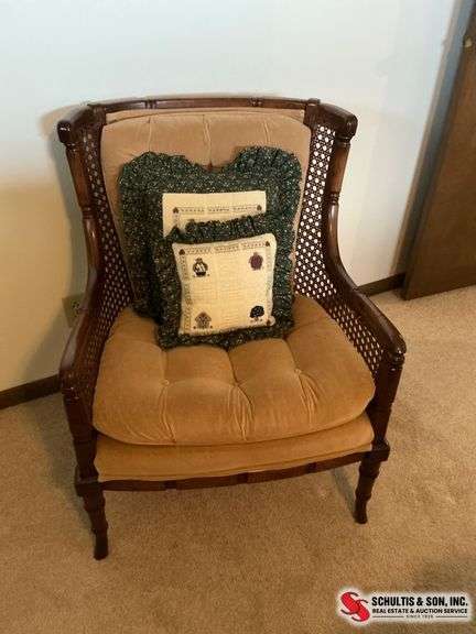 Cane-Back Accent Chair