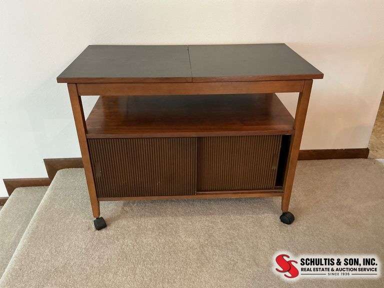 Mid-Century Bar Cart on Casters