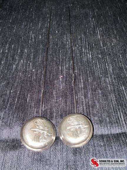 Metal Hat Pins with Bee Motif