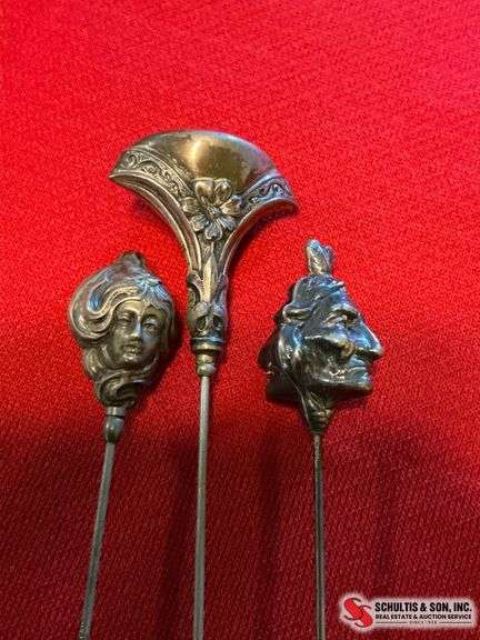 Three Silver Hatpins