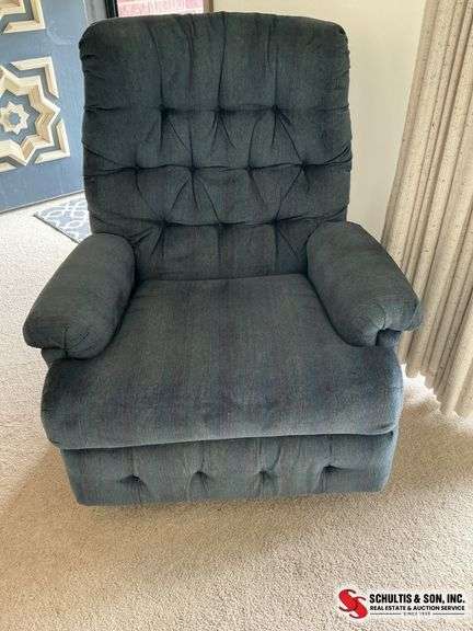 Blue Upholstered Recliner
