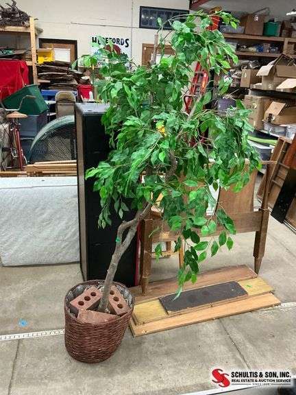 Artificial Tree in Woven Basket