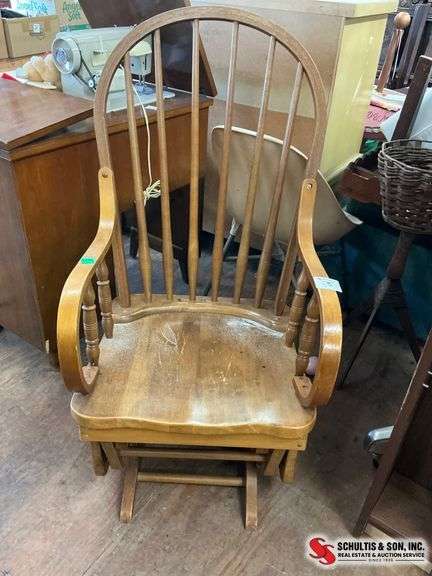 Wood Spindle-Back Rocking Chair