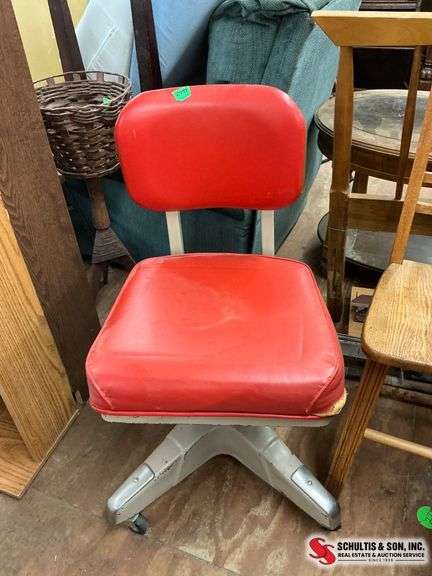 Red Vinyl Office Chair