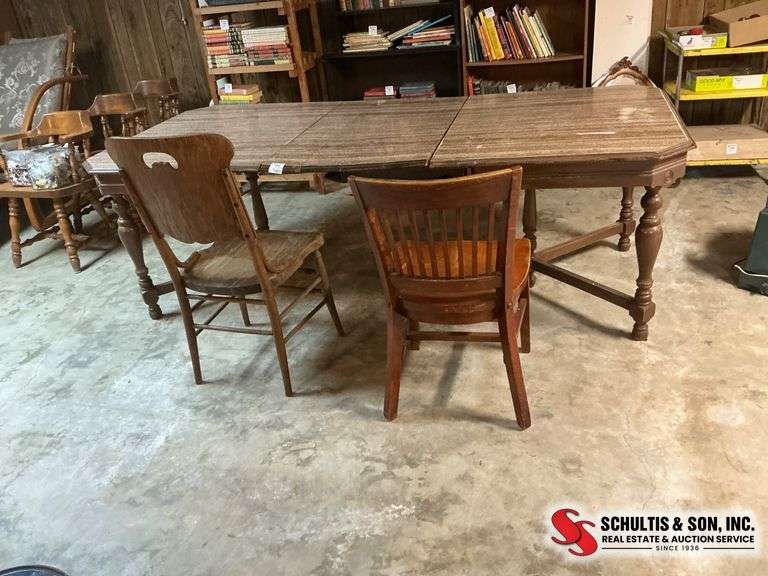 Wood Dining Table & Chairs Set