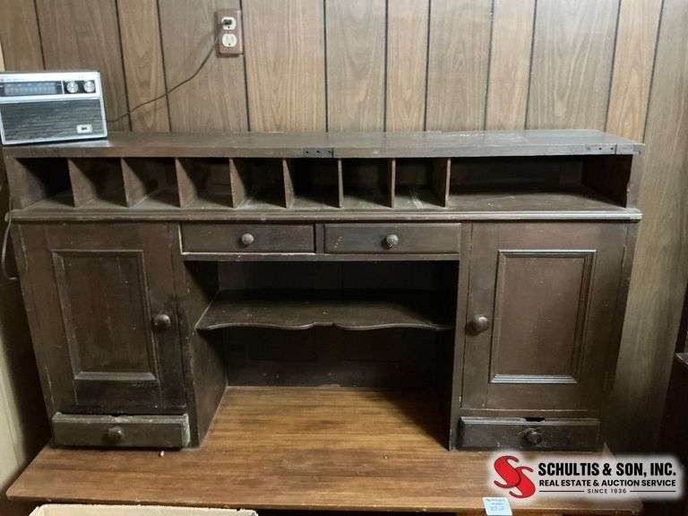 Wooden Desk with Storage Compartments