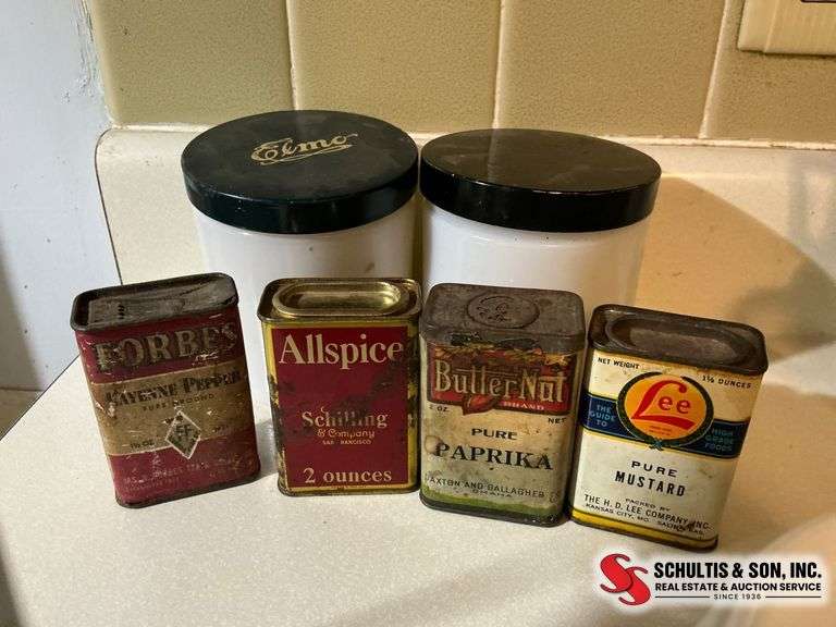 Vintage Spice Tins and Jars