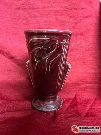 Red Glazed Ceramic Vase