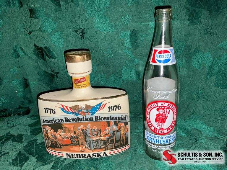 Nebraska Bicentennial Decanter and Pepsi Bottle