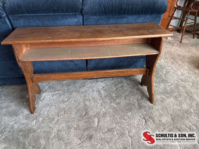 Antique Wooden Console Table- organ bench