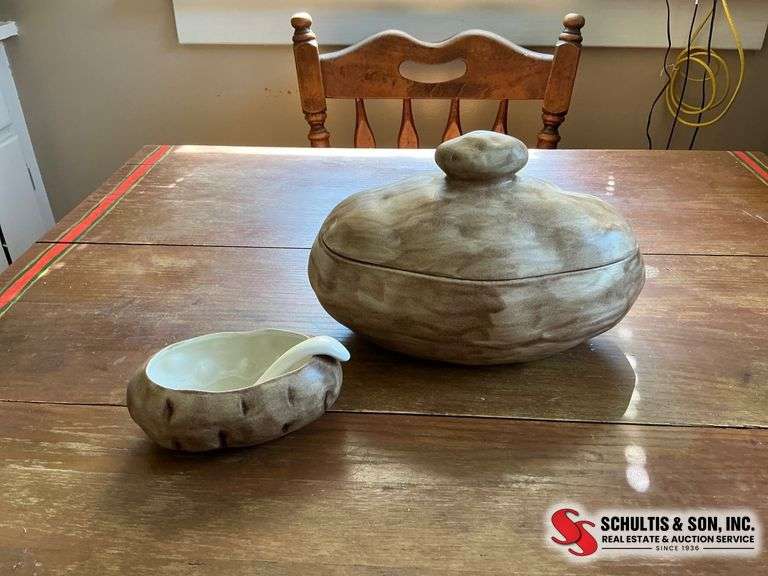 Ceramic Lidded Dish and Bowl