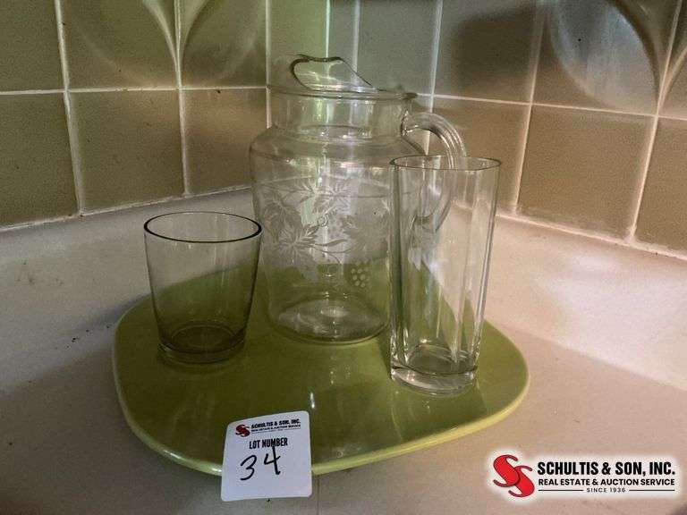 Franciscan Tray and Glassware Set