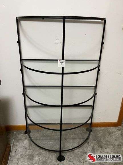 Metal and Glass Corner Shelf
