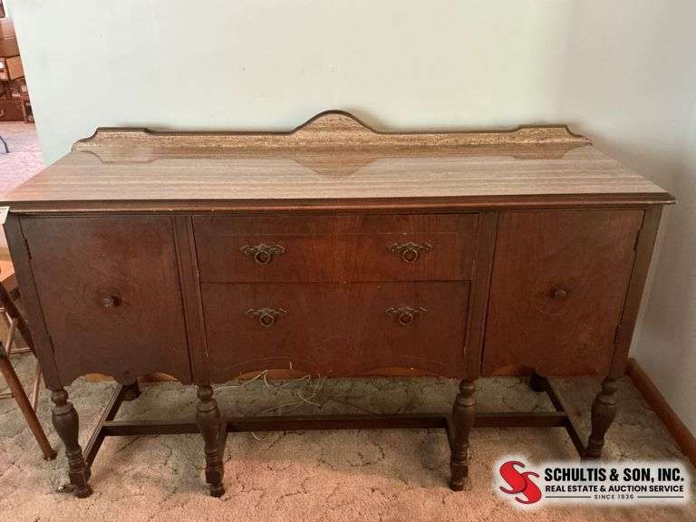 Antique Buffet With Marble Top