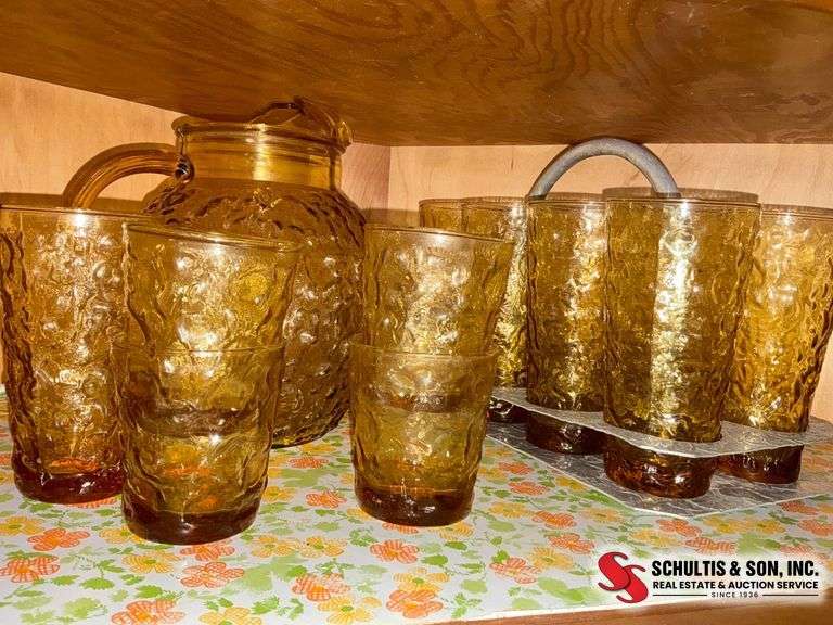Amber Glassware Set