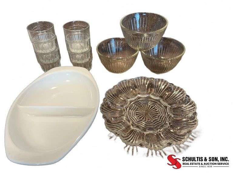 Pyrex Divided Dish and Mixed Glassware Set