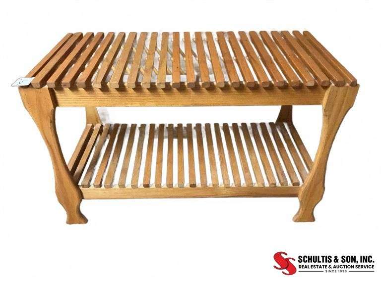 Two-Tier Slatted Wood Bench or Table