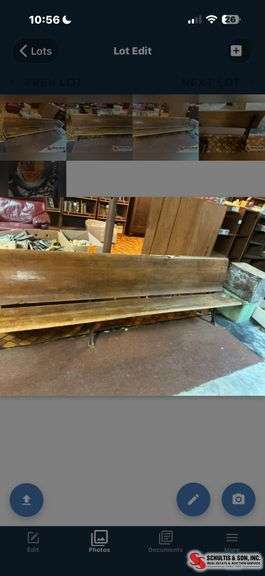 Antique bench from bus or train station