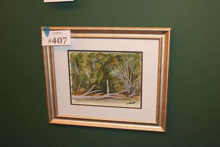 Framed watercolor artwork from the Garrett Gallery in Savannah, GA