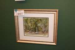 Framed watercolor artwork from the Garrett Gallery in Savannah, GA