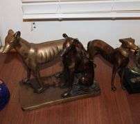 3 Bronze Dog figurines
