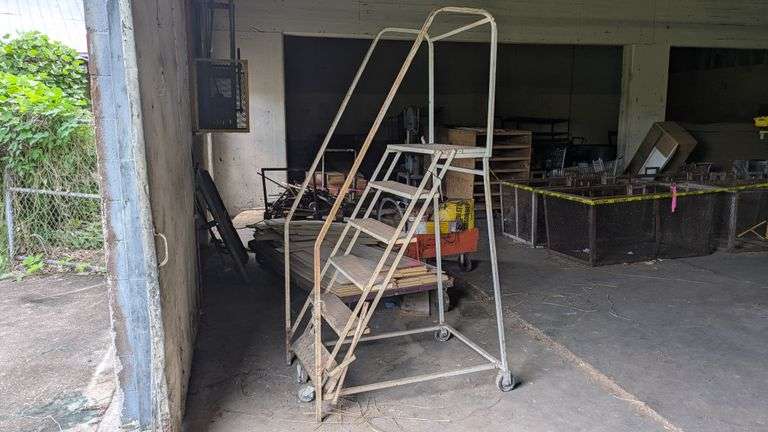 Rolling Metal Step Ladder