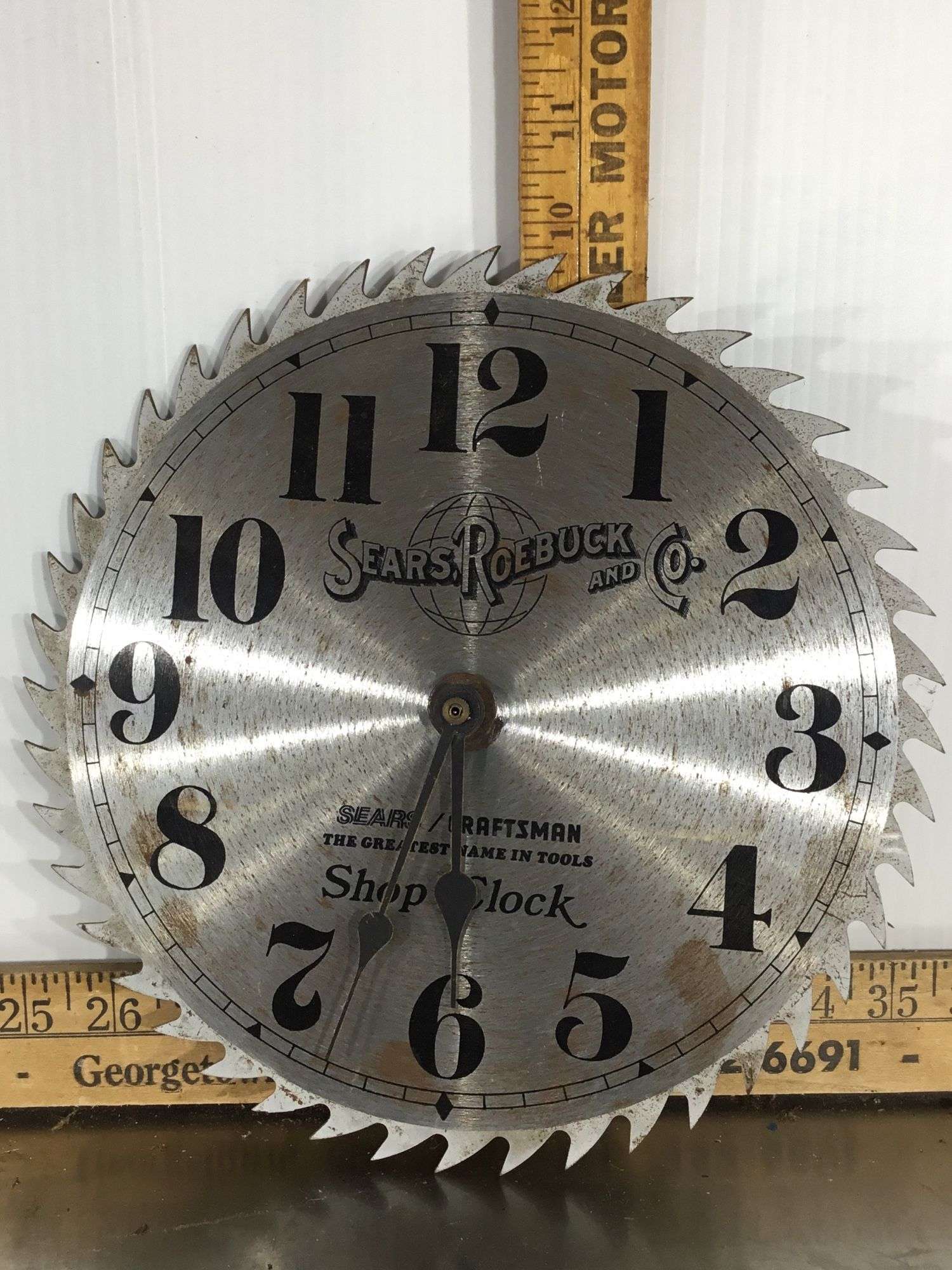 Sears Roebuck and Co. Craftsman Metal Saw Blade Shop Clock