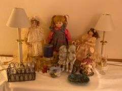 Collectable Dolls, Mantle Lamps, & Knickknacks