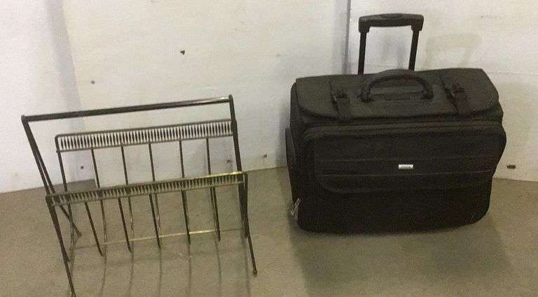 Rolling Briefcase & Magazine Rack - Sherwood Auctions