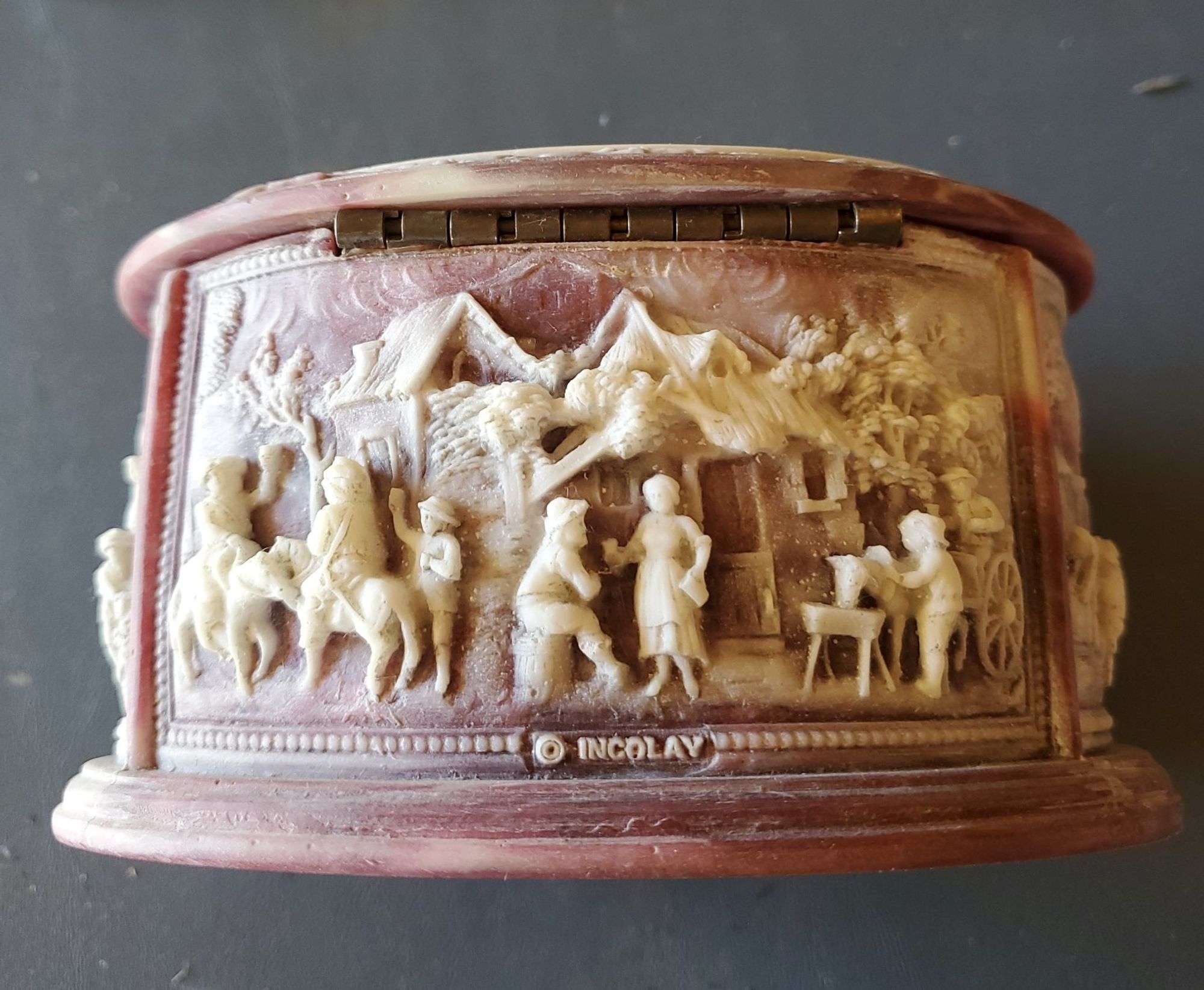 Incolay Stone Cover Jewelry Box 5 1/2