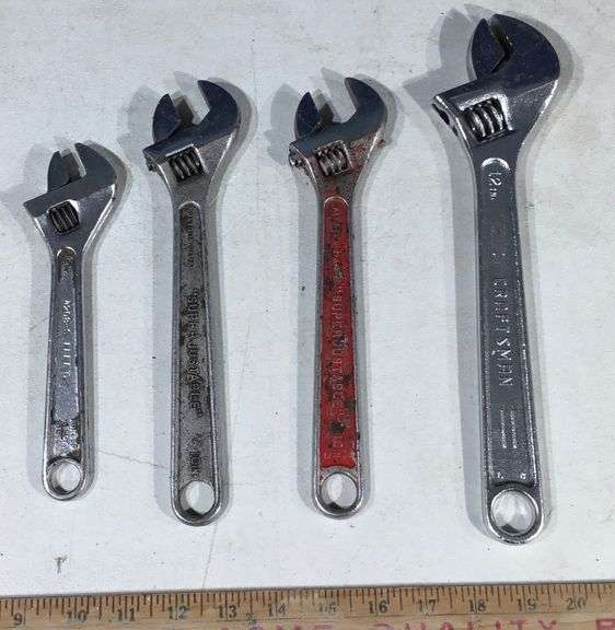 ATE 4-Piece Adjustable Wrench Set - 6, 8, 10, 12 Inch - Matte Handle, Drop Forged
