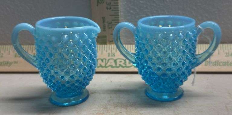 Fenton Hobnail Cream & Sugar