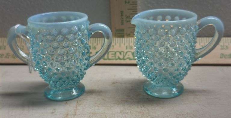 Fenton Hobnail Cream & Sugar