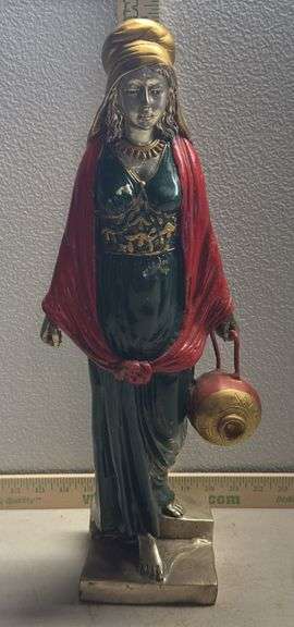 Silvered Bronze Water Carrier After Alonzo Dominique Figurine