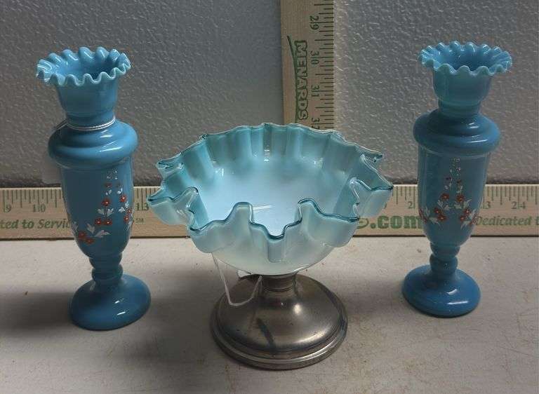 Glass Mini Flower Vases & Glass Candy Bowl