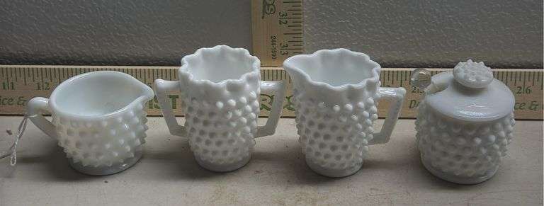 Fenton Hobnail White Glassware
