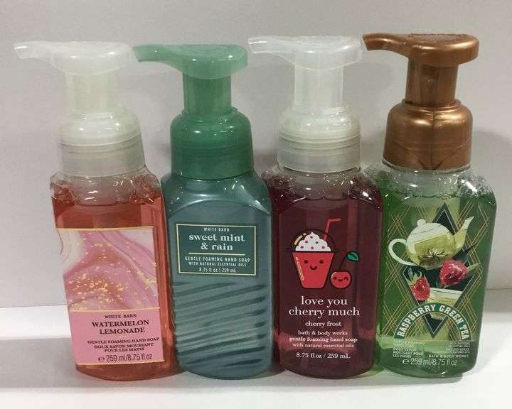 Watermelon Lemonade, Sweet Mint & Rain, Love You Cherry Much and Raspberry Green Tea Foam Soaps