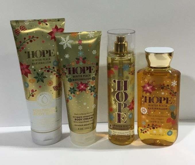 HOPE Winter Peach Marshmallow Shower Gel, Body Spray, Body Cream and Body Wash