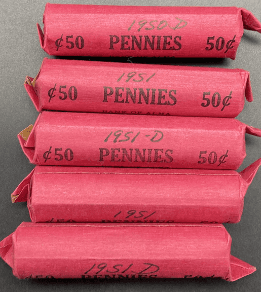 1950 D, 1951, & 1951 D Wheat Pennies