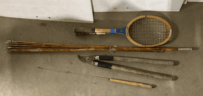 Bamboo Racket Bamboo And Ice Fishing Poles, Loppers & Tennis Rackets - Sherwood Auctions